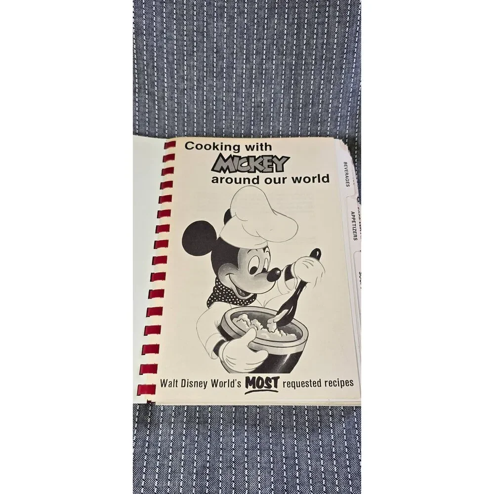 Cooking with Mickey (Mouse) Around Our World 1987 Cookbook DISNEY WORLD & LAND